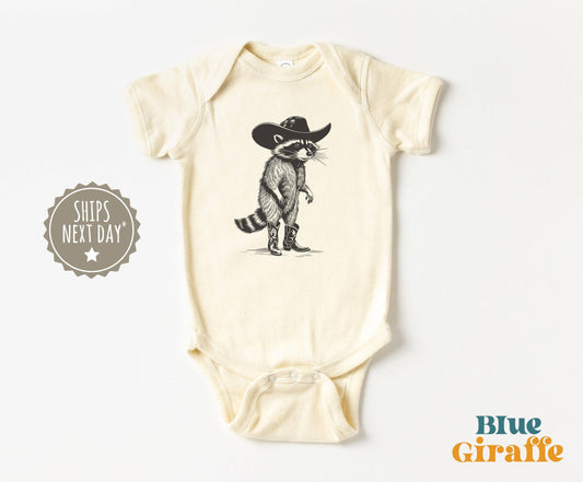 Raccoon Cowboy Baby Onesie®