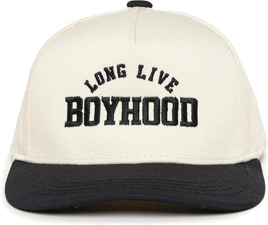 Kids/Baby Two Tone Cap - Long Live Boyhood - Black/Beige