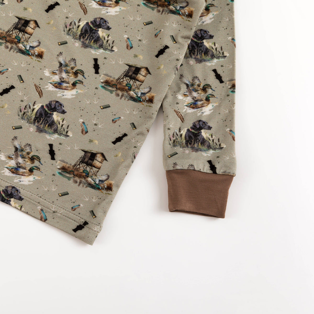 Thatched Cottage and Rural Dog Kids Bamboo Two-Piece Pajama Set