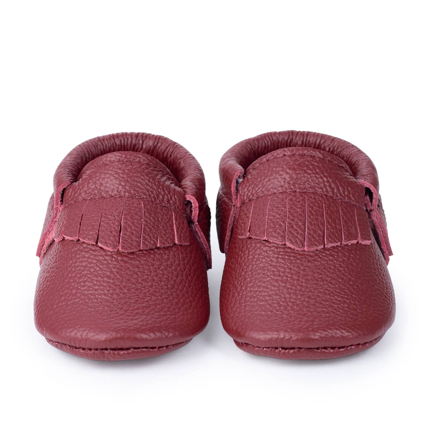 Baby Moccasins - Genuine Leather Baby Shoes (Merlot Red)