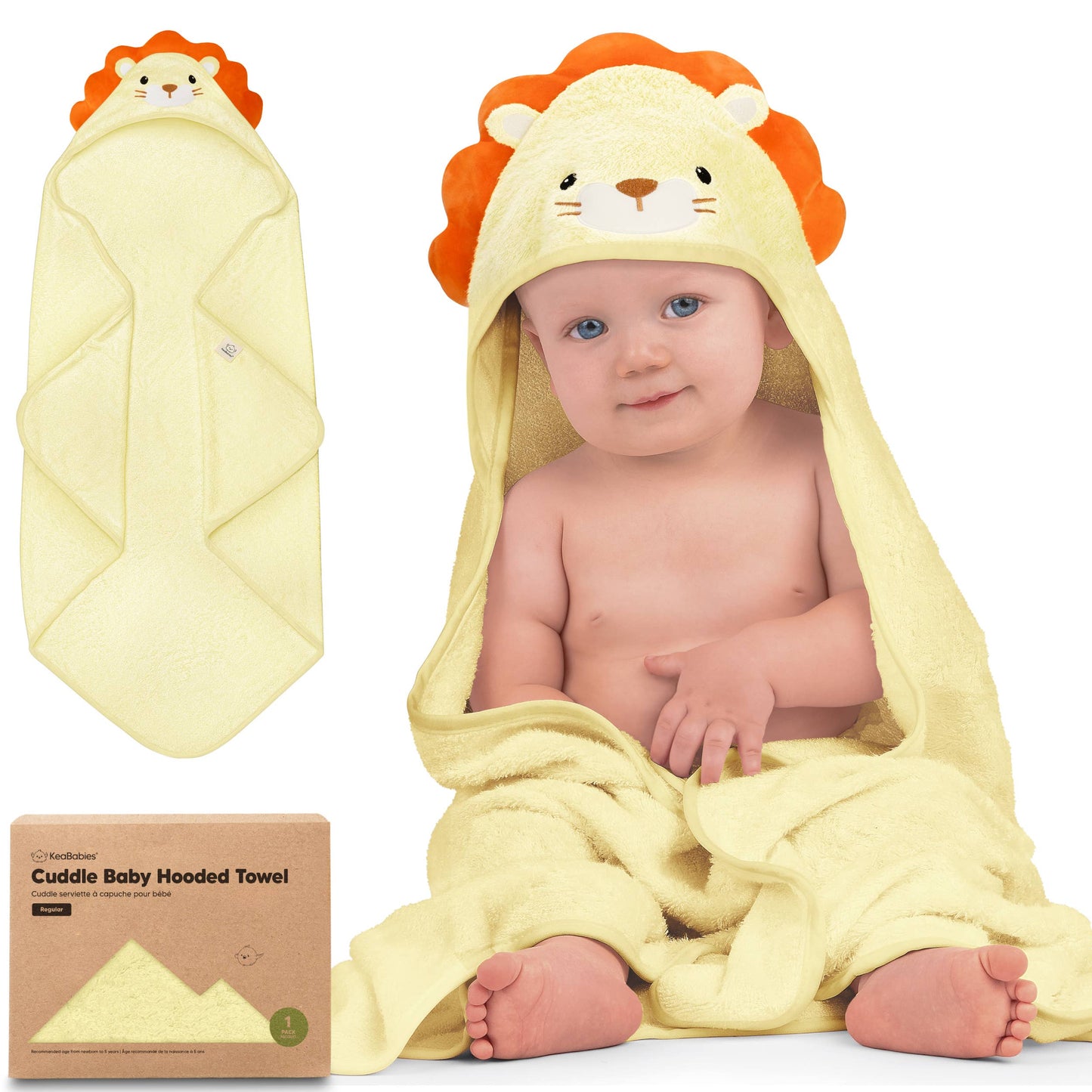 KeaBabies Cuddle Baby Hooded Towel