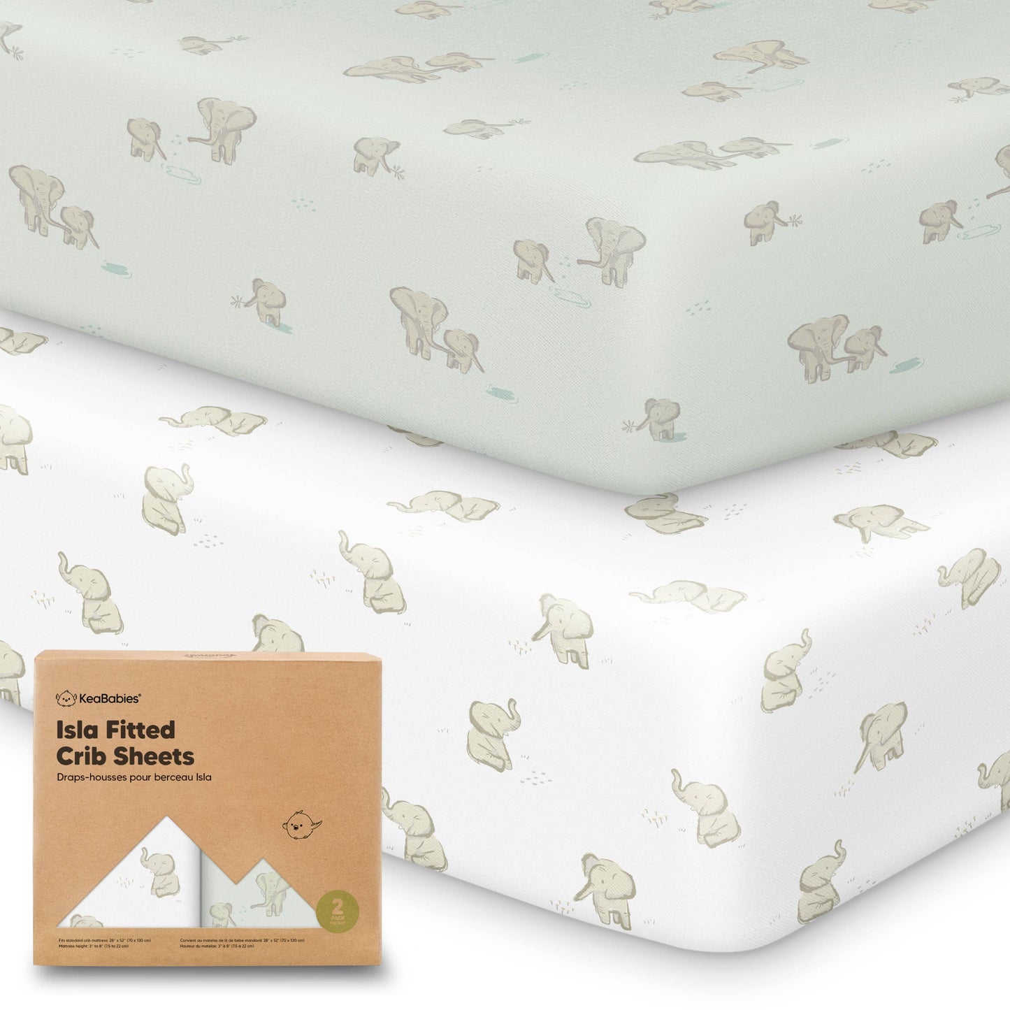 KeaBabies 2-Pack Isla Fitted Crib Sheet