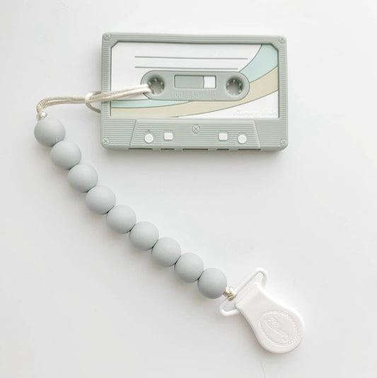 Cassette Tape Teether and Pacifier Clip